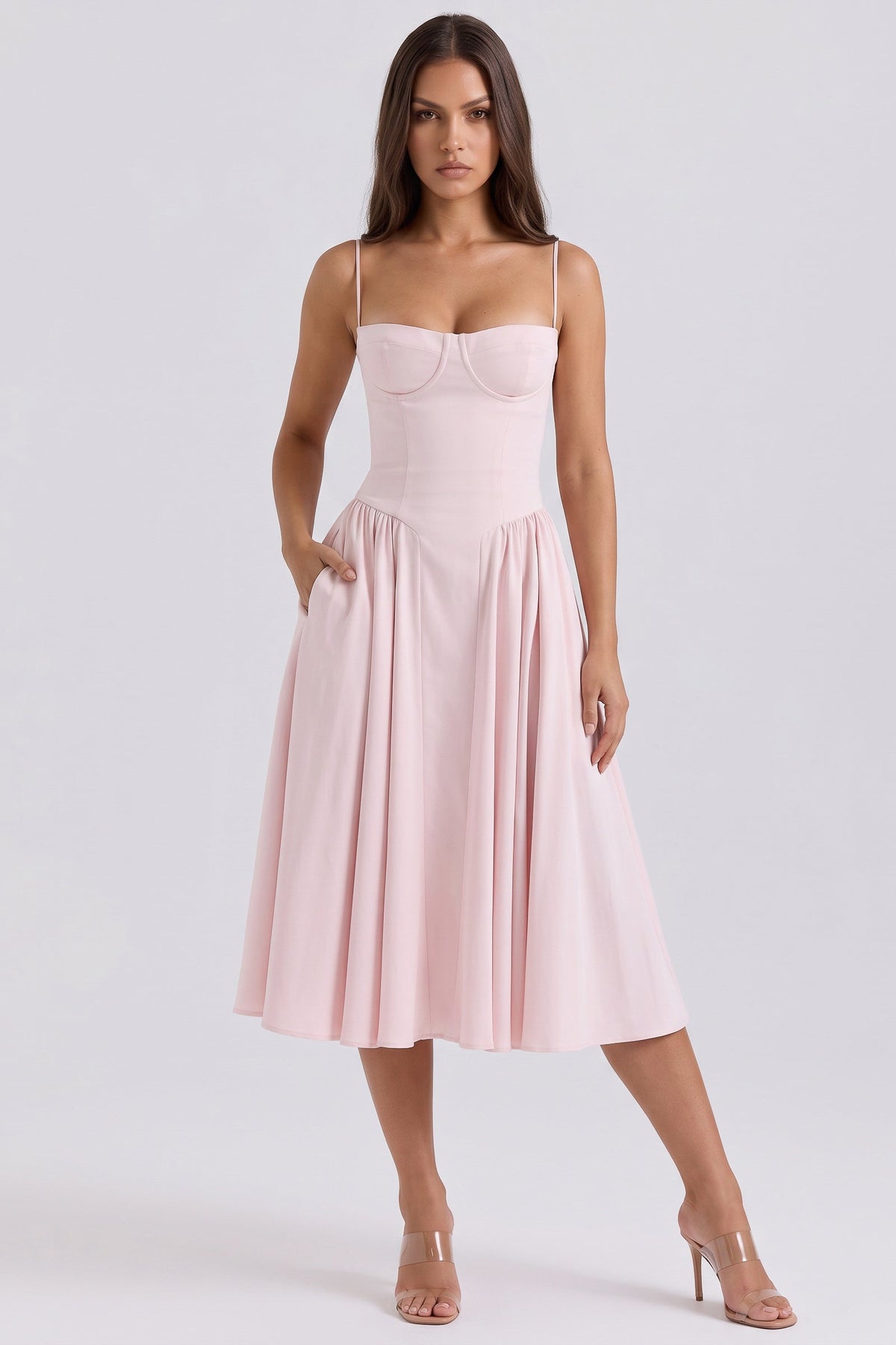 Abito da Sera Rosa Profilo Elegante
