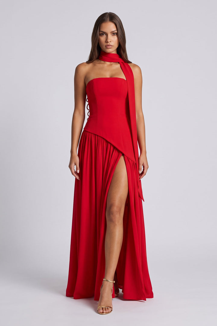 Abito da Sera Rosso Dettaglio Couture 135