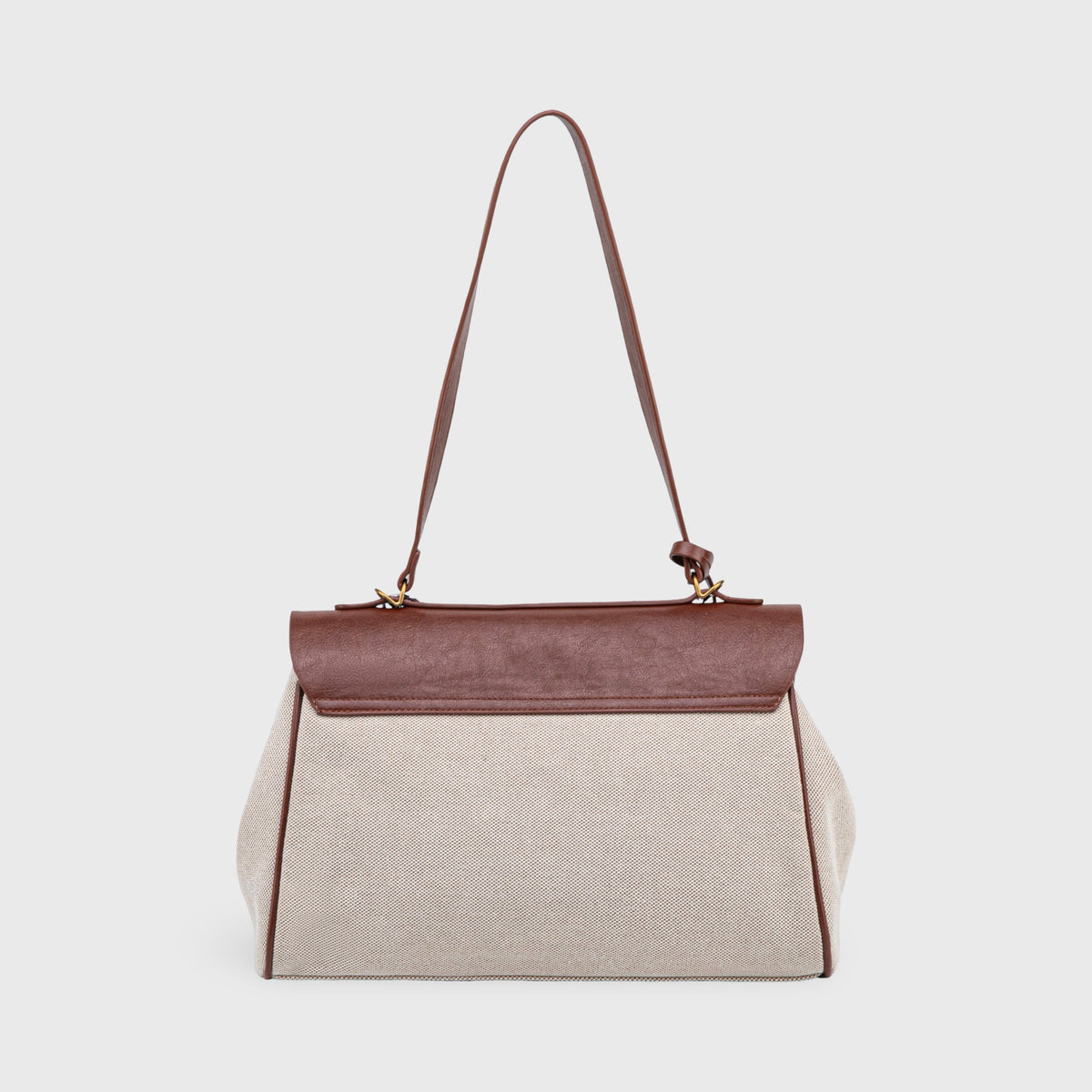 Soft Volume Leather Bag — Brown Canvas — 10 |oriona-color:Brown Canvas|