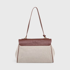 Soft Volume Leather Bag — Brown Canvas — 10 |oriona-color:Brown Canvas|