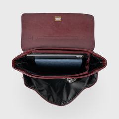 Compact shape leather bag — Burgundy — 5 |oriona-color:Burgundy|
