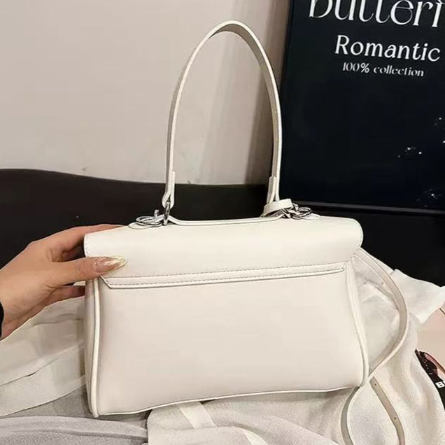 Modern Cut Shoulder Bag — Cream White — 3 |oriona-color:Cream White|