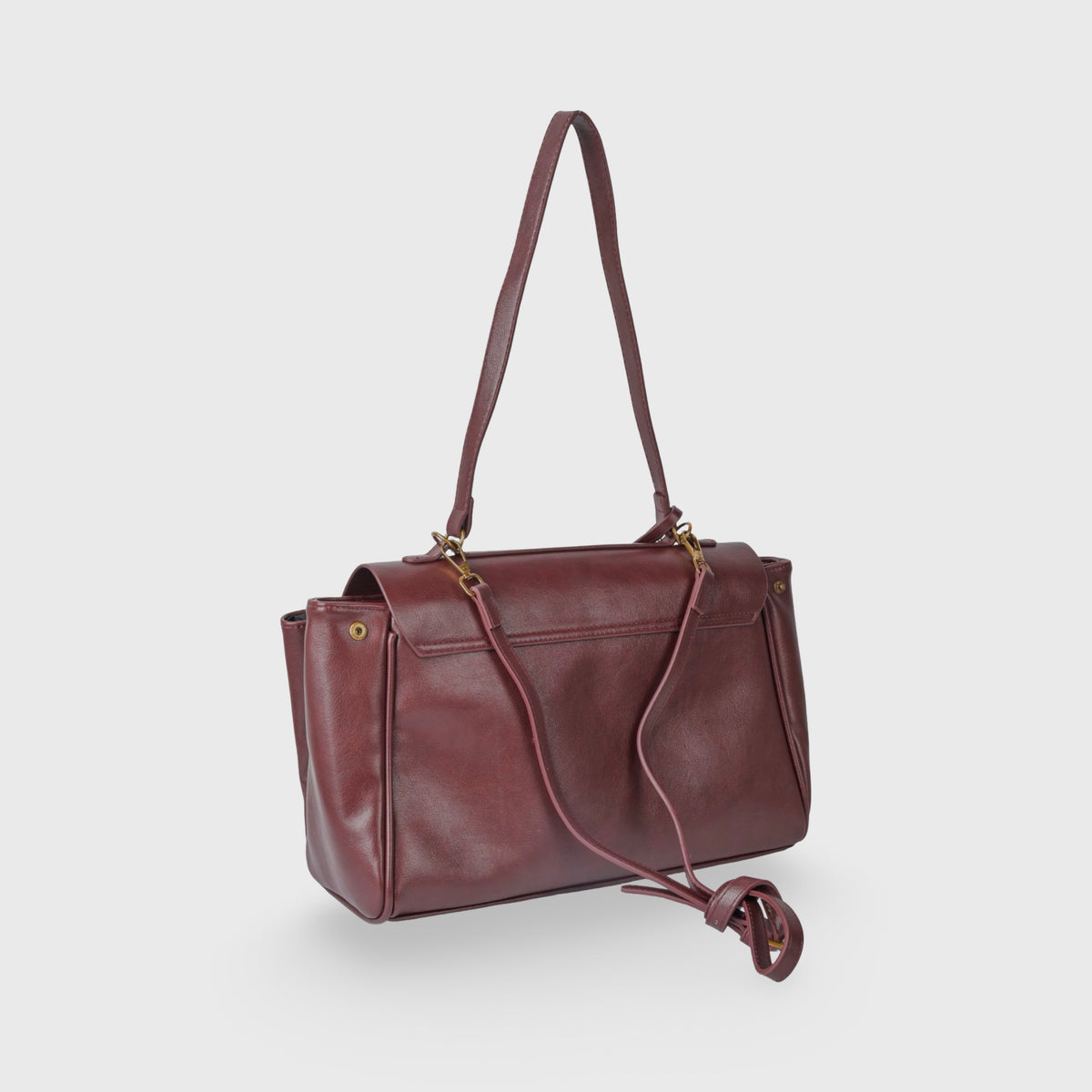 Compact shape leather bag — Burgundy — 6 |oriona-color:Burgundy|