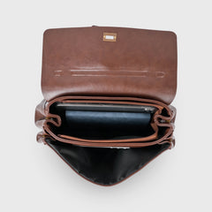 Compact shape leather bag — Brown — 3 |oriona-color:Brown|