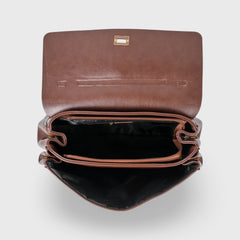 Compact shape leather bag — Brown — 2 |oriona-color:Brown|