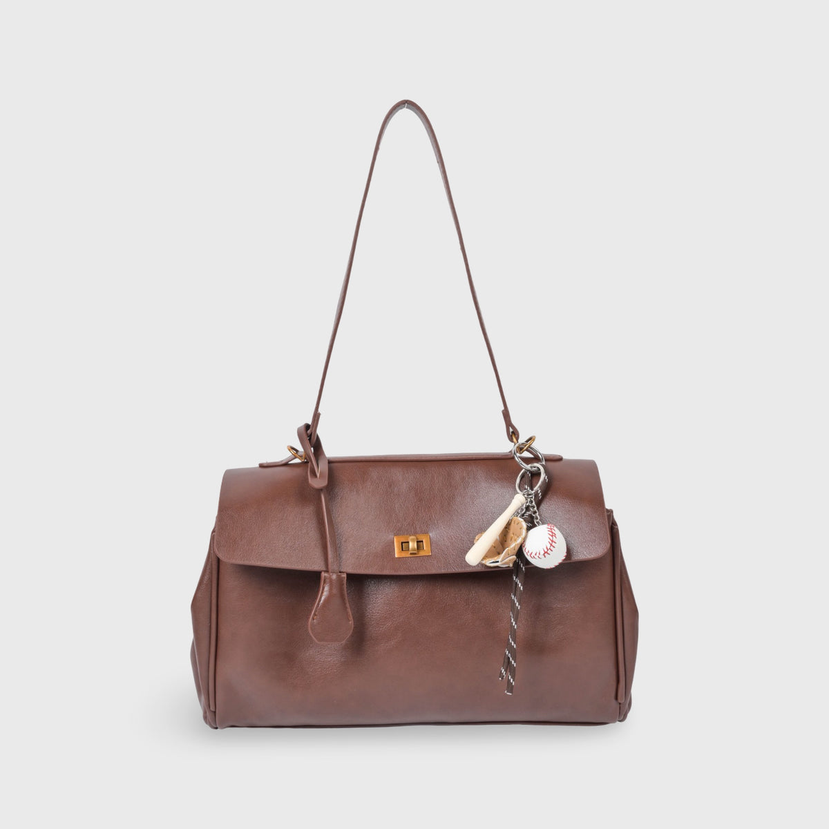 Compact shape leather bag — Brown — 1 |oriona-color:Brown|