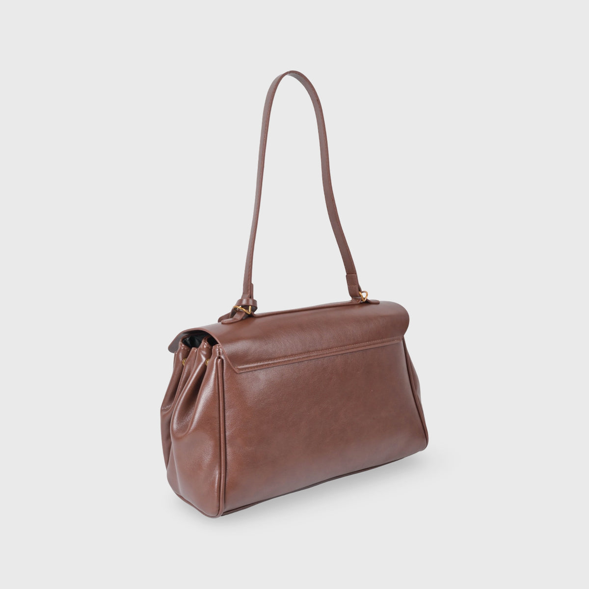 Compact shape leather bag — Brown — 4 |oriona-color:Brown|