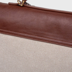 Soft Volume Leather Bag — Brown Canvas — 14 |oriona-color:Brown Canvas|