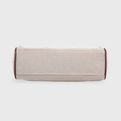 Soft Volume Leather Bag — Brown Canvas — 11 |oriona-color:Brown Canvas|