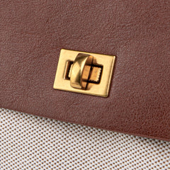 Soft Volume Leather Bag — Brown Canvas — 13 |oriona-color:Brown Canvas|