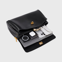 Compact shape leather bag — Black — 3 |oriona-color:Black|