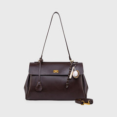 Compact shape leather bag — Coffee — 2 |oriona-color:Coffee|
