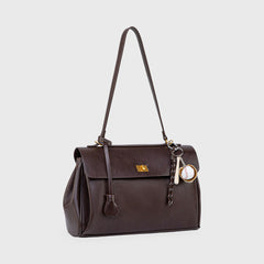Compact shape leather bag — Coffee — 11 |oriona-color:Coffee|