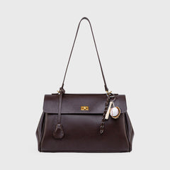 Compact shape leather bag — Coffee — 1 |oriona-color:Coffee|
