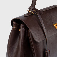 Compact shape leather bag — Coffee — 15 |oriona-color:Coffee|