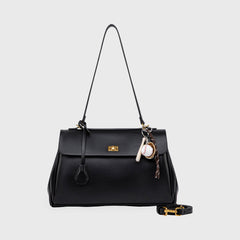 Compact shape leather bag — Black — 2 |oriona-color:Black|
