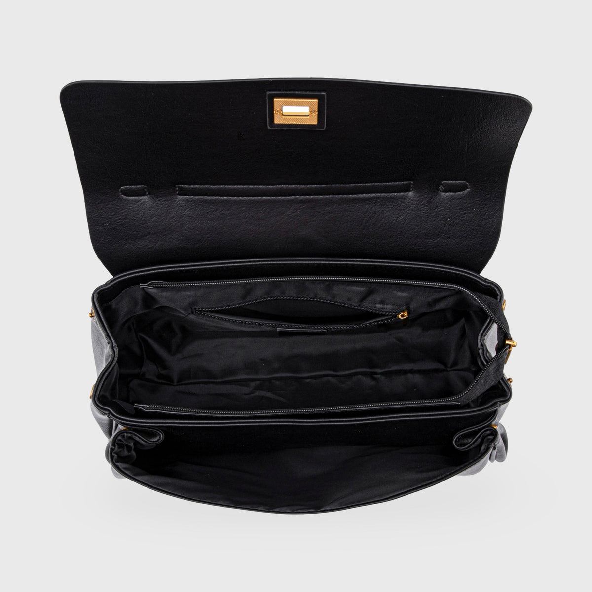 Compact shape leather bag — Black — 14 |oriona-color:Black|