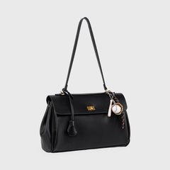 Compact shape leather bag — Black — 10 |oriona-color:Black|