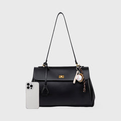 Compact shape leather bag — Black — 19 |oriona-color:Black|