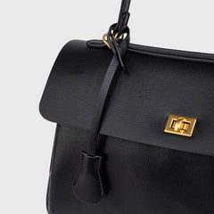 Compact shape leather bag — Black — 17 |oriona-color:Black|