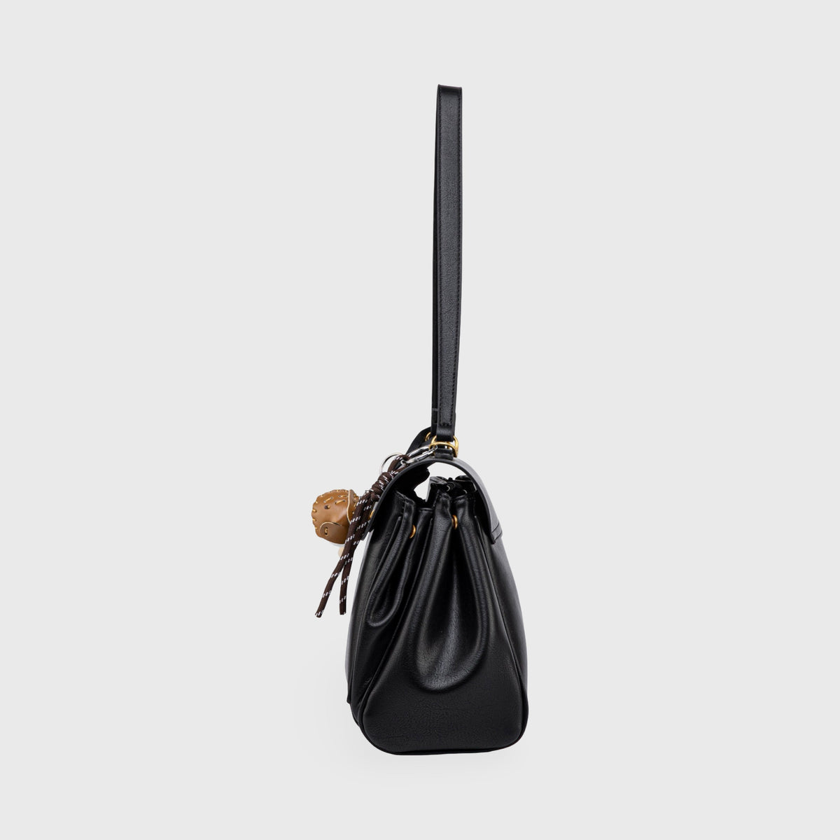 Compact shape leather bag — Black — 8 |oriona-color:Black|