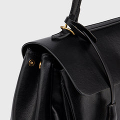Compact shape leather bag — Black — 12 |oriona-color:Black|
