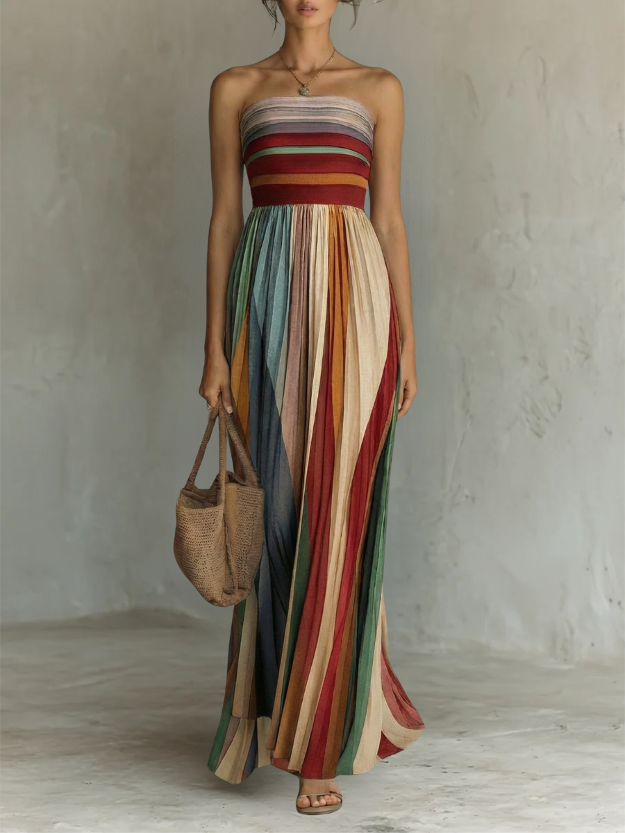 Rosana • Vestido largo de colores sin mangas