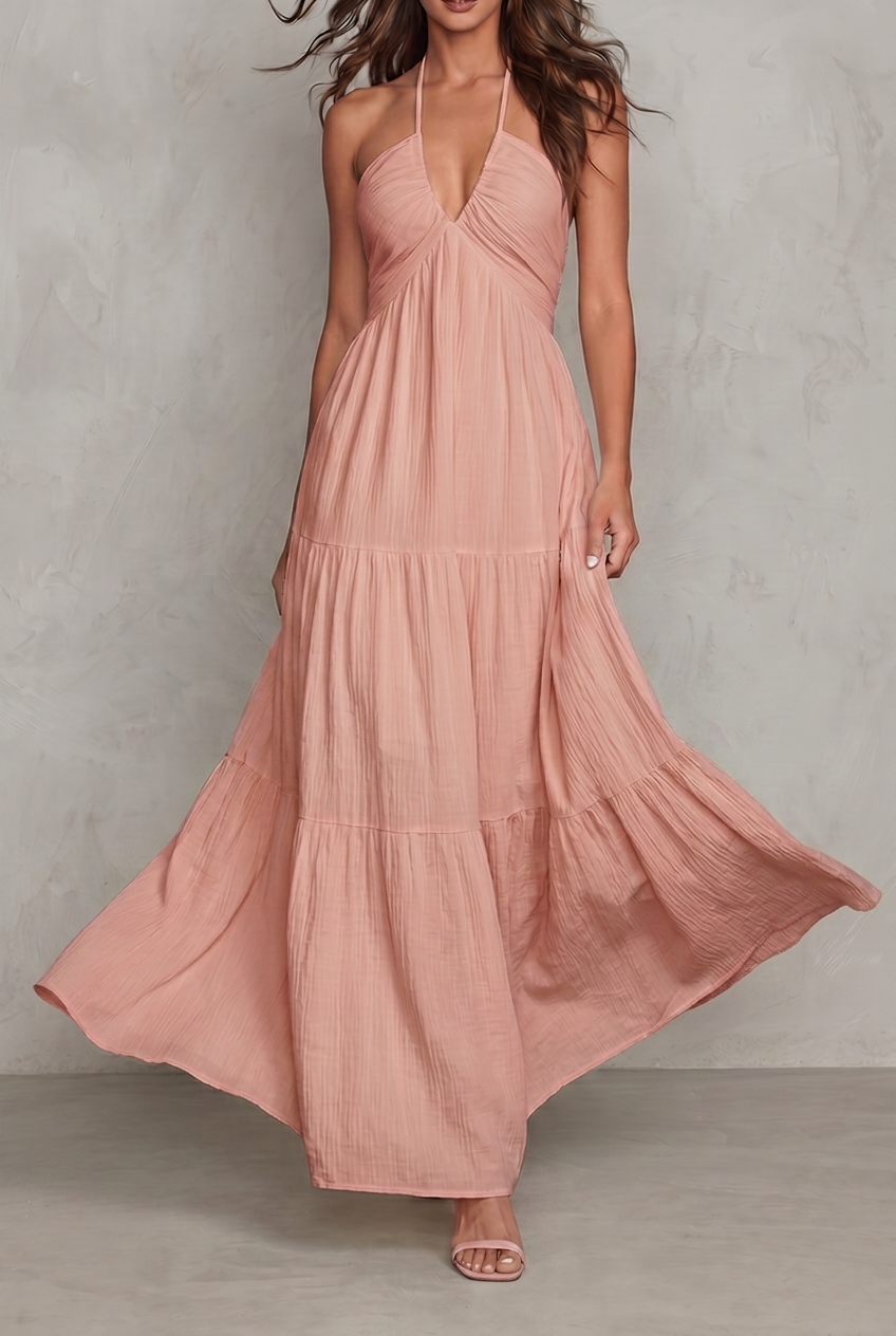Elaria • Vestido largo con escote halter