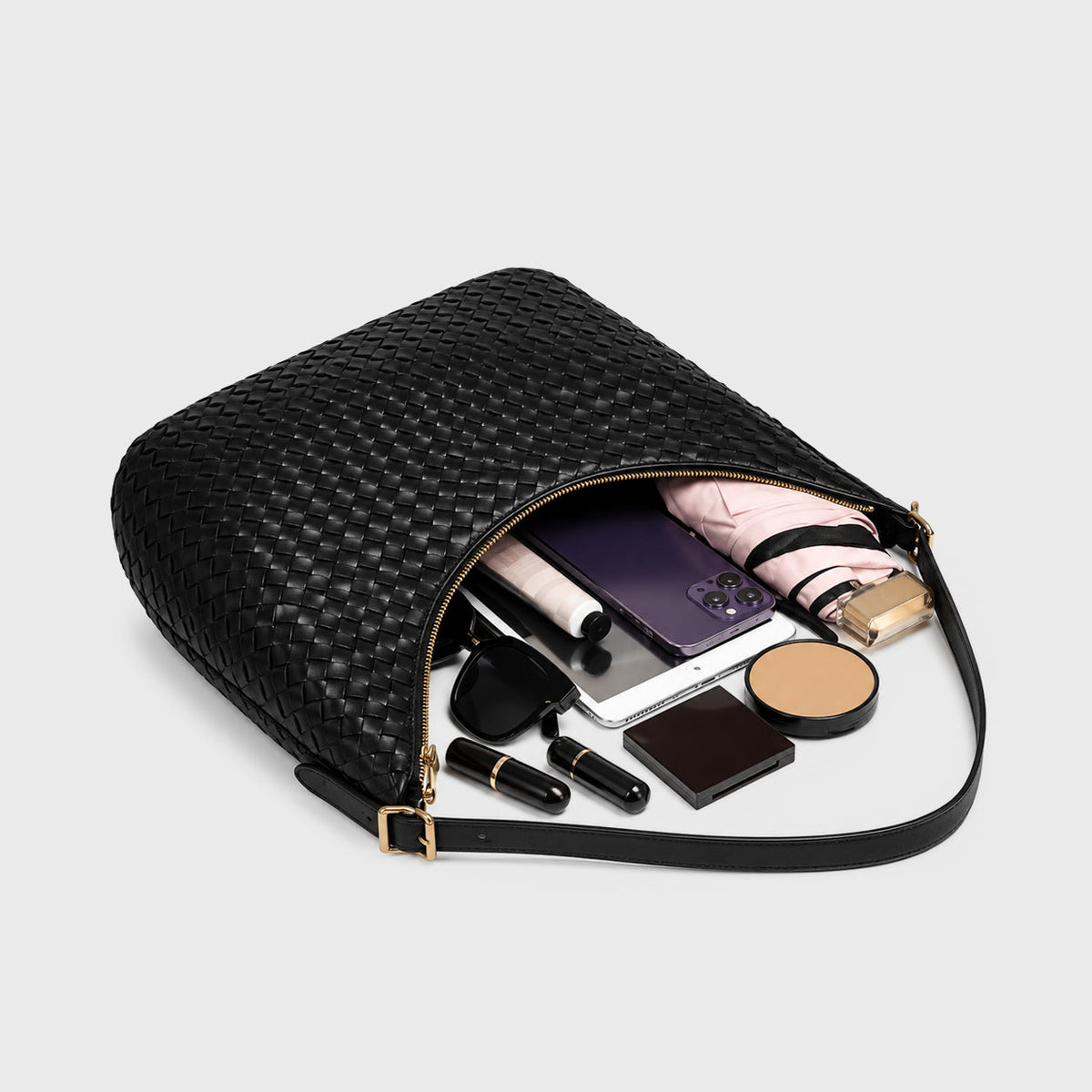 Woven Bag Feminine Line — Black — 5 |oriona-color:Black|