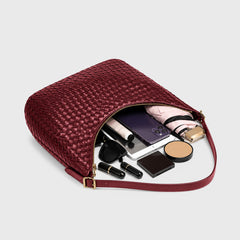 Woven Bag Feminine Line — Burgundy — 5 |oriona-color:Burgundy|