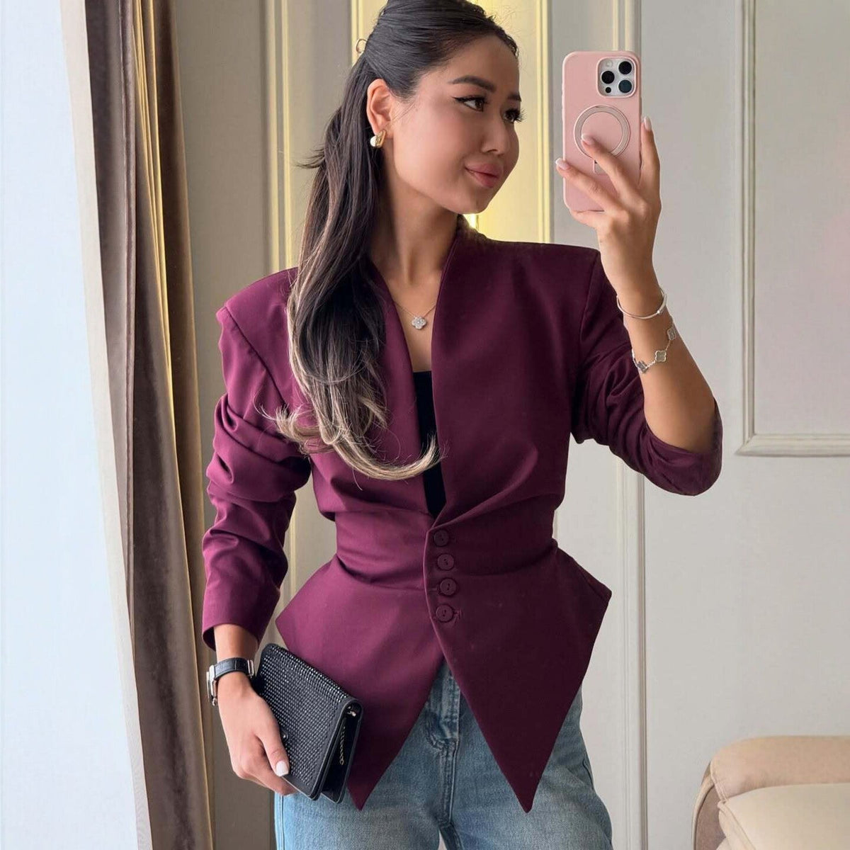 Structured Jacket Red Contemporary Edition — Burgundy