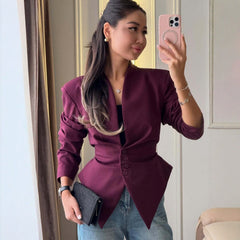 Structured Jacket Red Contemporary Edition — Burgundy