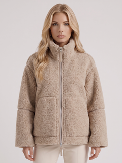 Structured Jacket Sculptural Line — Beige
