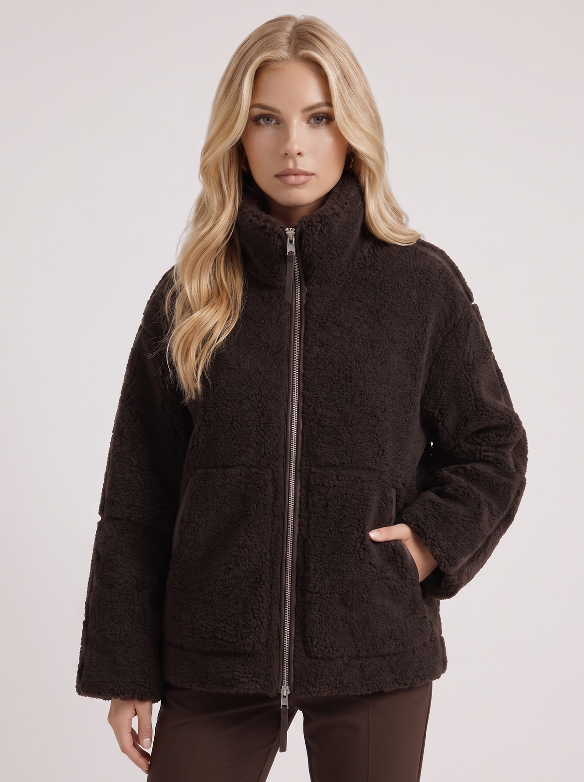 Structured Jacket Sculptural Line — Brown