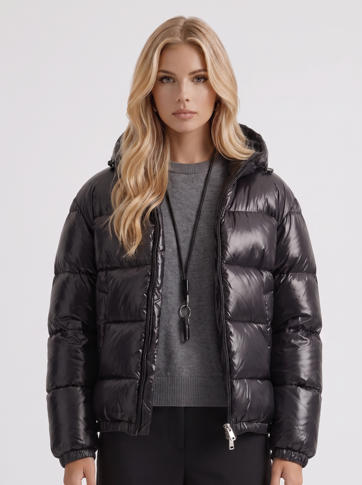 Fluid Cut Padded Jacket — Black