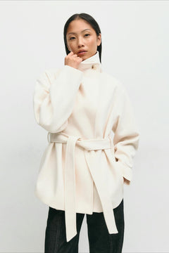 Structured Jacket Draped Detail — White