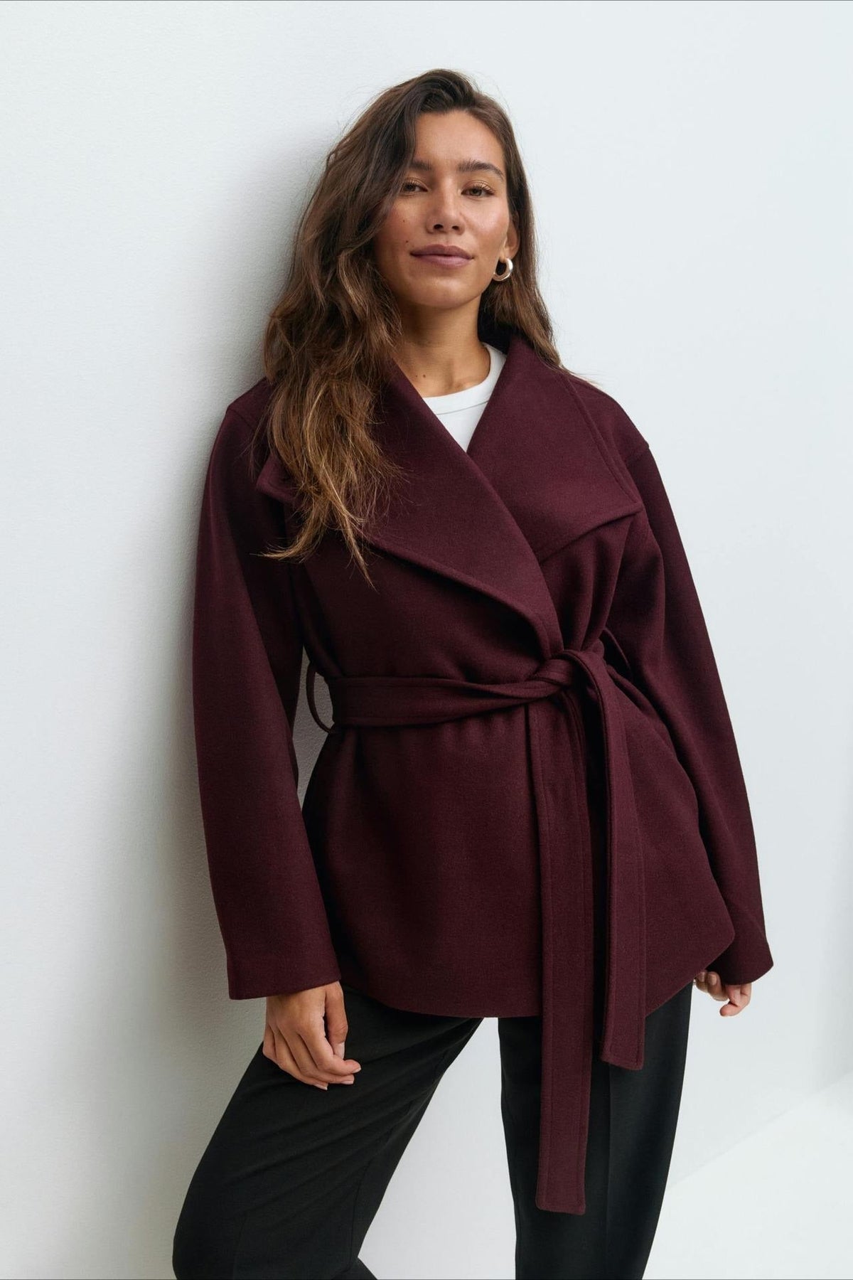 Structured Jacket Draped Detail — Red