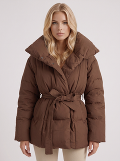 Elegant Profile Padded Jacket 105 — Brown