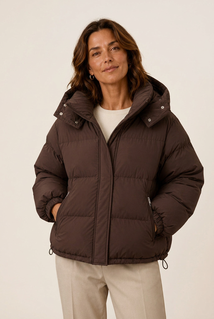 Lightweight Structure Padded Jacket — Brown