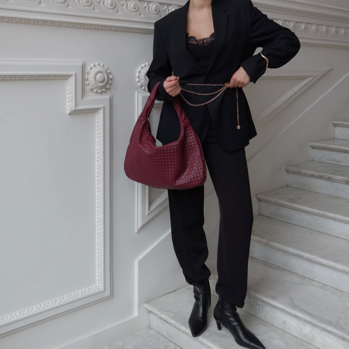 Clean Line Woven Bag — Red — 8 |oriona-color:Red|