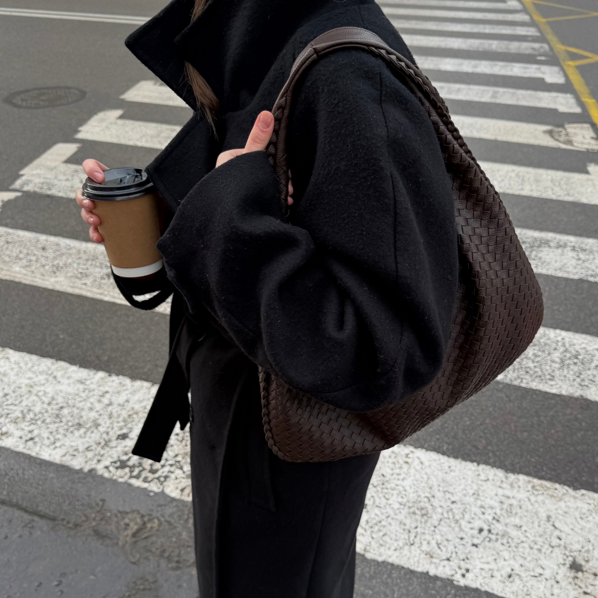 Clean Line Woven Bag — Chocolate — 3 |oriona-color:Chocolate|