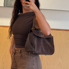 Slender Profile Shoulder Bag — Coffee — 6 |oriona-color:Coffee|