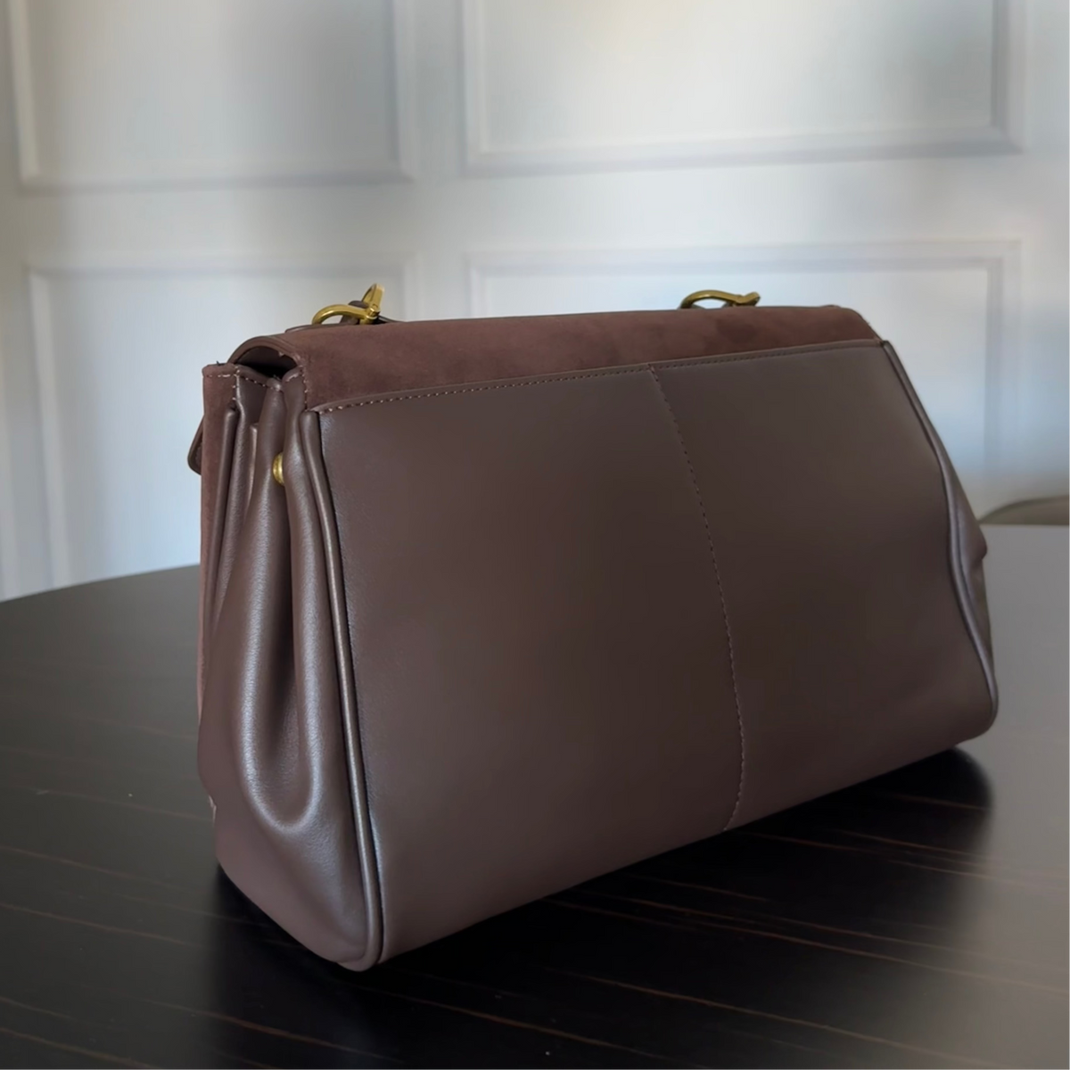Slender Profile Shoulder Bag — Coffee — 5 |oriona-color:Coffee|