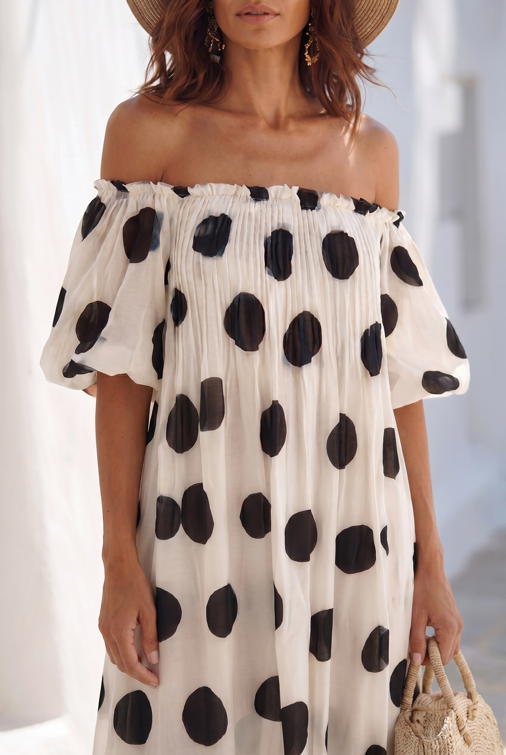 Santorini • Vestido Maxi de Lunares
