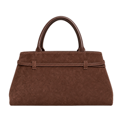 Borsa a patta in vera pelle scamosciata — vista trasera