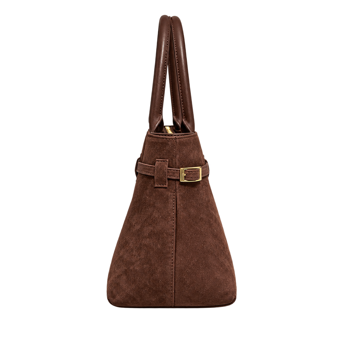 Borsa a patta in vera pelle scamosciata — vista lateral