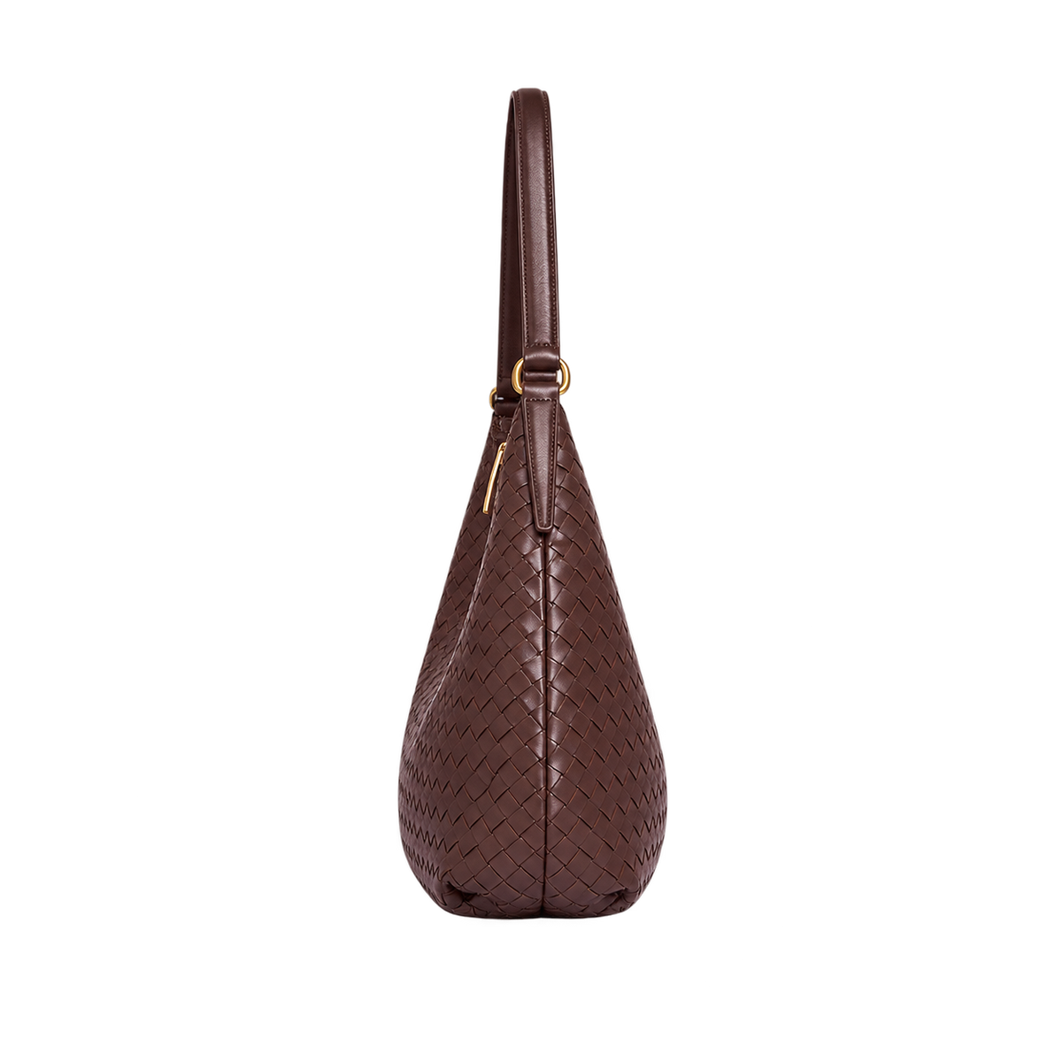 Borsa a mezzaluna intrecciata sottile — vista lateral