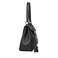 Borsa a patta compatta con finiture argentate — vista lateral