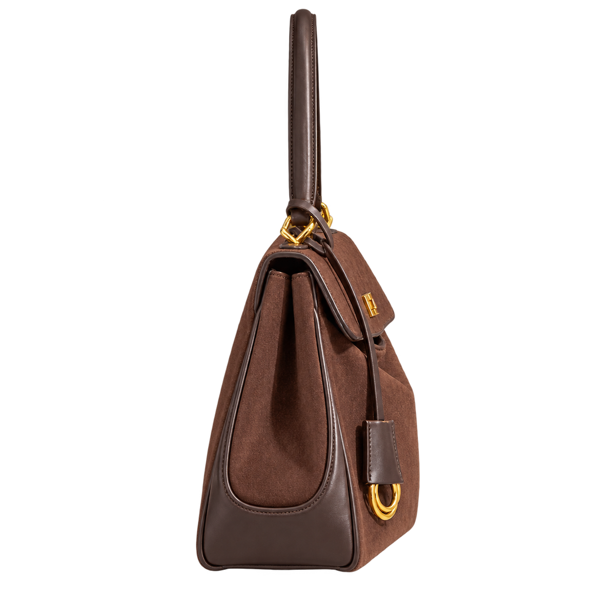 Borsa a patta effetto scamosciato — vista lateral