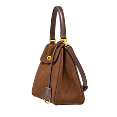 Borsa a mano con cinturino effetto scamosciato — vista lateral